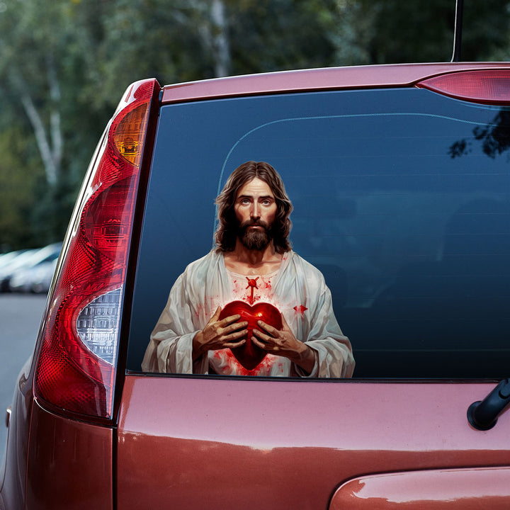 Jesus With Sacred Heart 3D Vinyl Car Decal Stickers CS8108