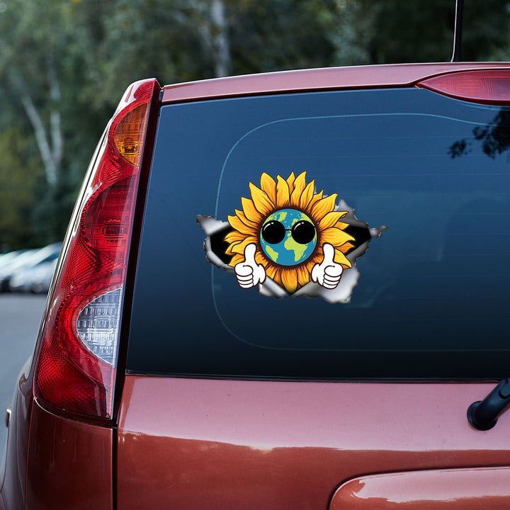 Sunflower Earth 3D Vinyl Car Decal Stickers CS8177
