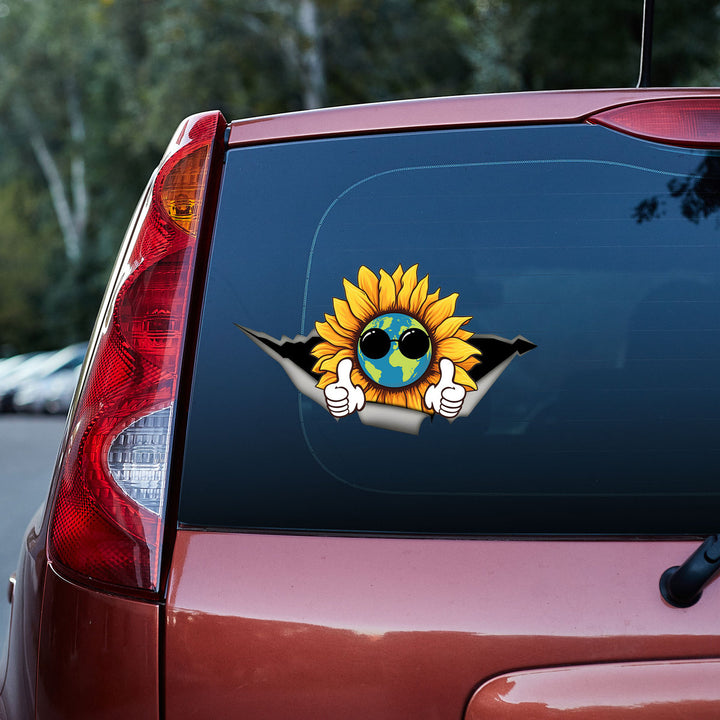 Sunflower Earth 3D Vinyl Car Decal Stickers CS8177