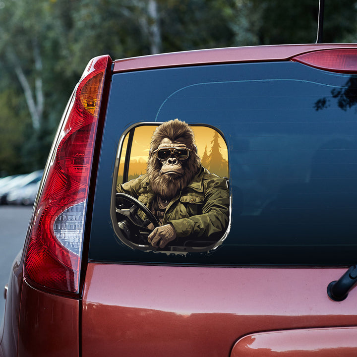 Funny Dad Bigfoot Drive A Car 3D Vinyl Car Decal Stickers CS8315