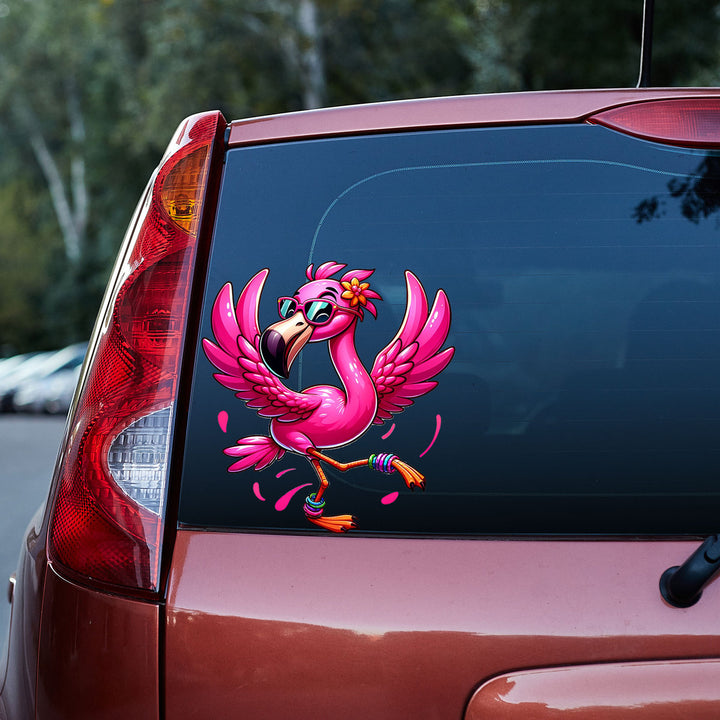 Funny Pink Flamingo Bird 3D Vinyl Car Decal Stickers CS8359
