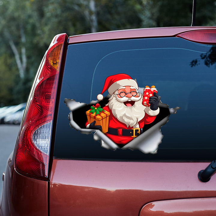Funny Santa Claus Christmas 3D Vinyl Car Decal Stickers CS8499