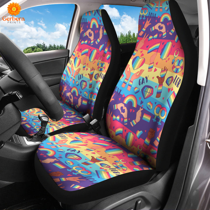 Rainbow LGBT Rights Symbols Car Seat Cover Car Interior Accessories CSC5330