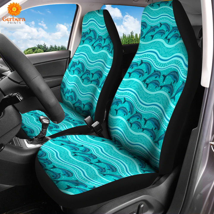 A Flock Of Dolphins In The Sea Pattern Car Seat Cover Car Interior Accessories CSC5381
