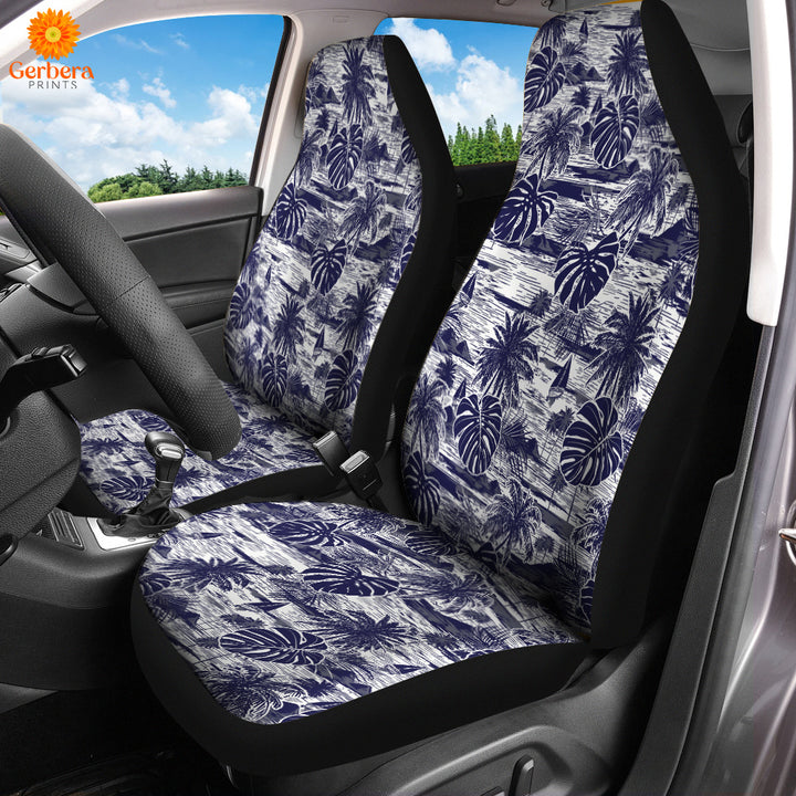 Blue Retro Hawaii Island Car Seat Cover Car Interior Accessories CSC5401