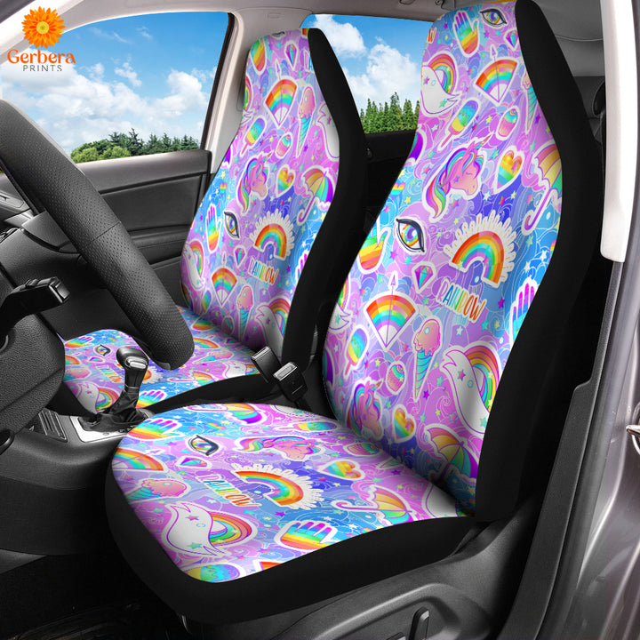 Colorful Rainbow What About Some Rainbow LGBT Car Seat Cover Car Interior Accessories CSC5412