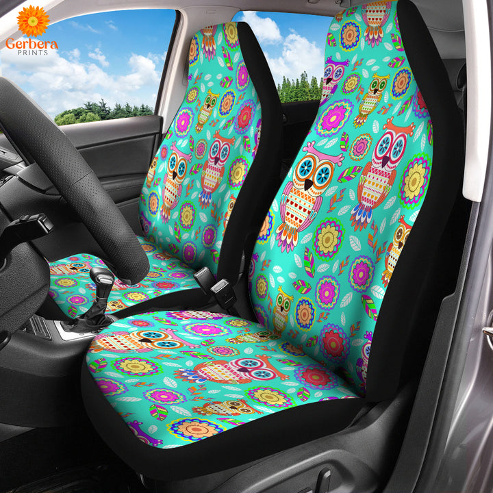 Owls Floral Tropical Car Seat Cover Car Interior Accessories CSC5427