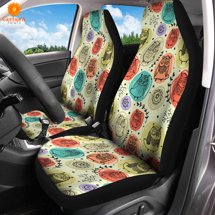 Owl Multicolor Amazing Design Car Seat Cover Car Interior Accessories CSC5429