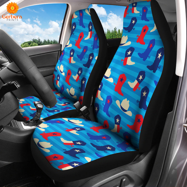 Texas Cowboy Boot And Hat American Car Seat Cover Car Interior Accessories CSC5454