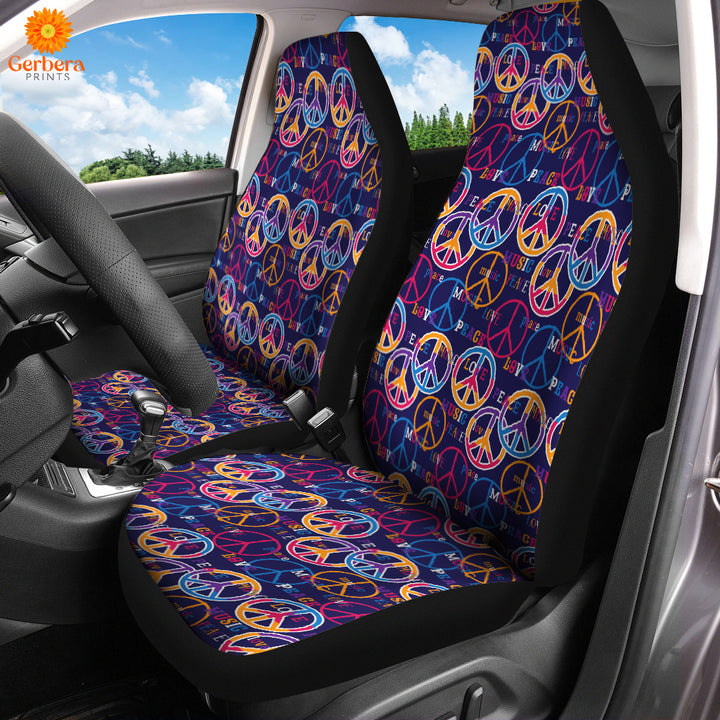 Hippie Peace Love Music Car Seat Cover Car Interior Accessories CSC5459
