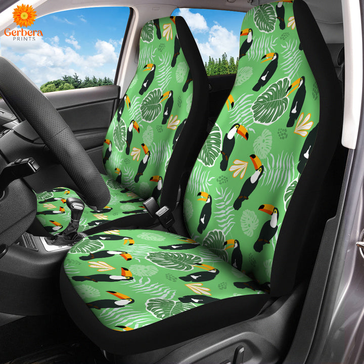 Birds Tropical Exotic With Palm Leaves Pattern Car Seat Cover Car Interior Accessories CSC5523