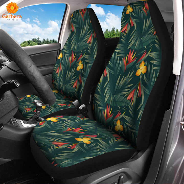 Tropical Leaves And Flowers Car Seat Cover Car Interior Accessories CSC5548