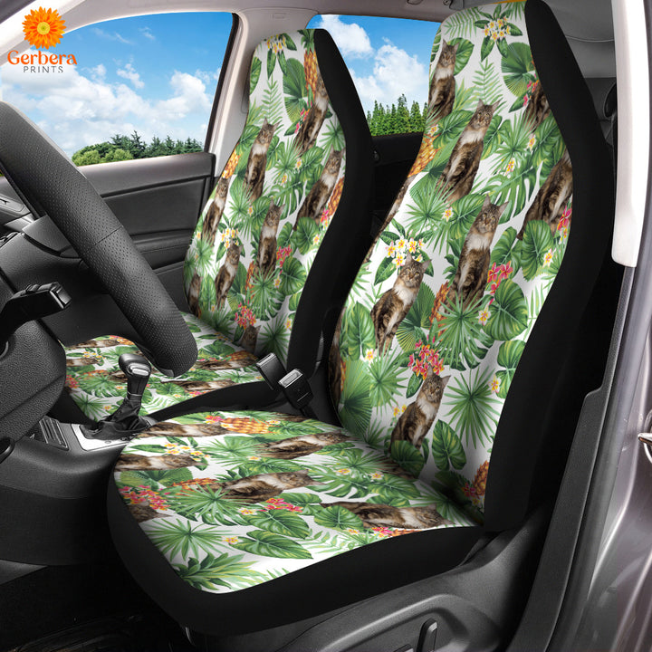 Tropical Pineapple Maine Coon Cat Car Seat Cover Car Interior Accessories CSC5549