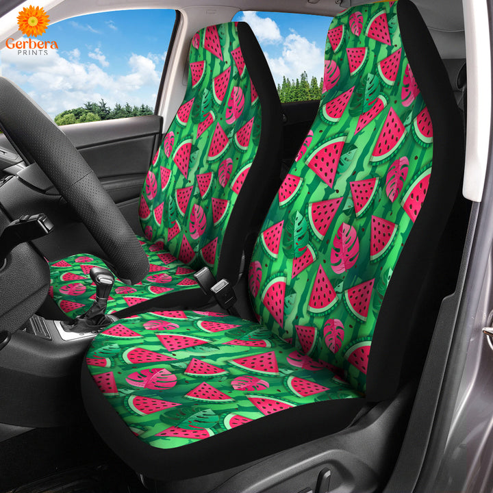 Watermelon Slices And Tropic Leaves Car Seat Cover Car Interior Accessories CSC5573