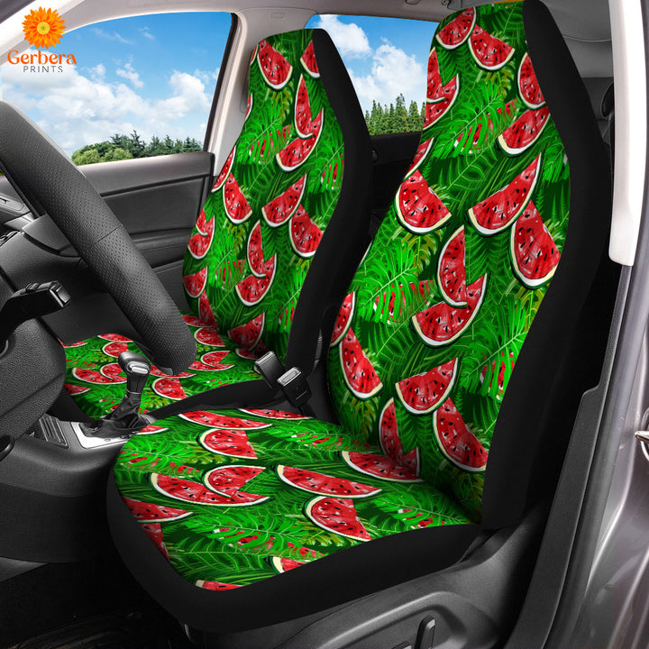 Watermelon With Tropical Leaves Car Seat Cover Car Interior Accessories CSC5578