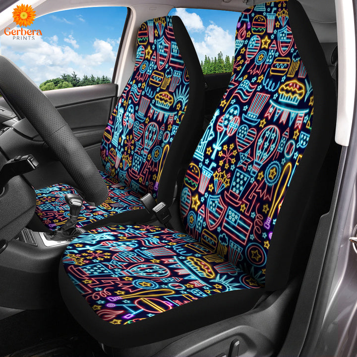 Independence Day Neon Style Car Seat Cover Car Interior Accessories CSC5579