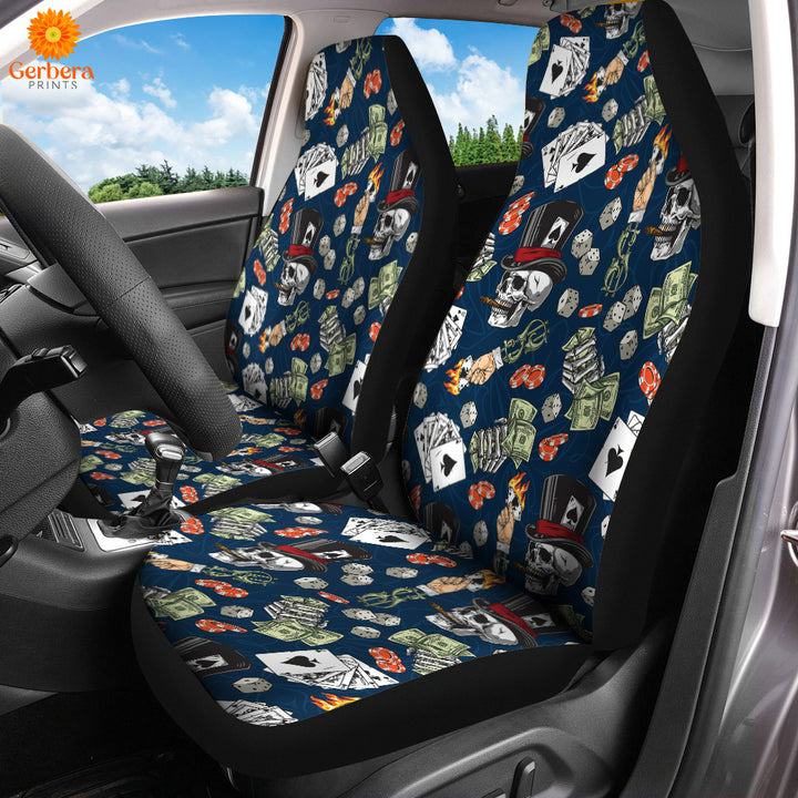Lucky Dice Spades Gambling Skull Aloha Car Seat Cover Car Interior Accessories CSC5585