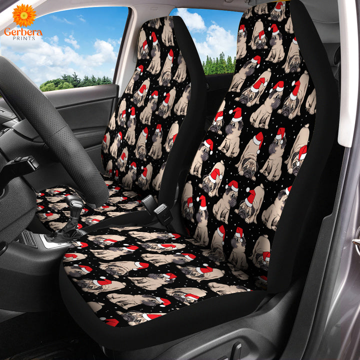 Puppy With Red Hat On Christmas In July Car Seat Cover Car Interior Accessories CSC5635