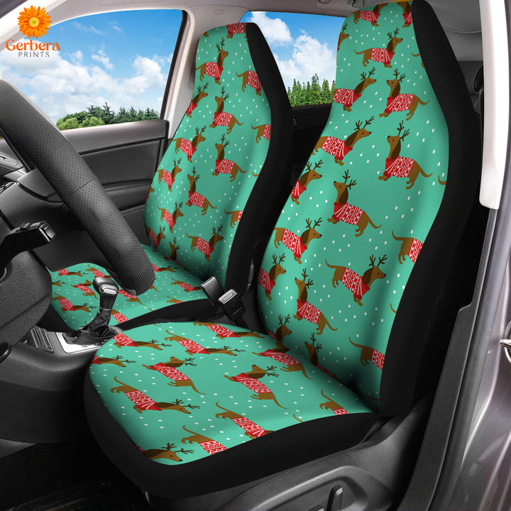 Dachshunds In Christmas Jumpers Car Seat Cover Car Interior Accessories CSC5638