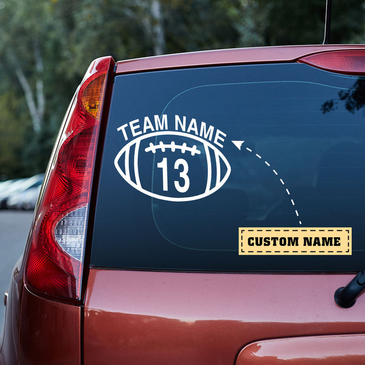 Football Team Sport Custom Text Car Sticker