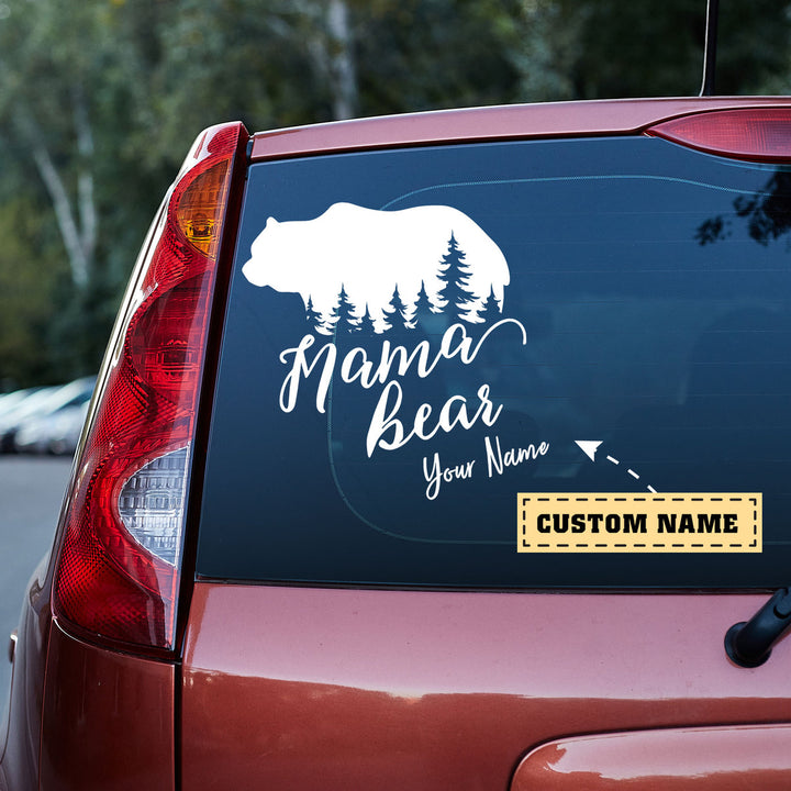 Pine Forest In Mama Bear Custom Text Car Sticker