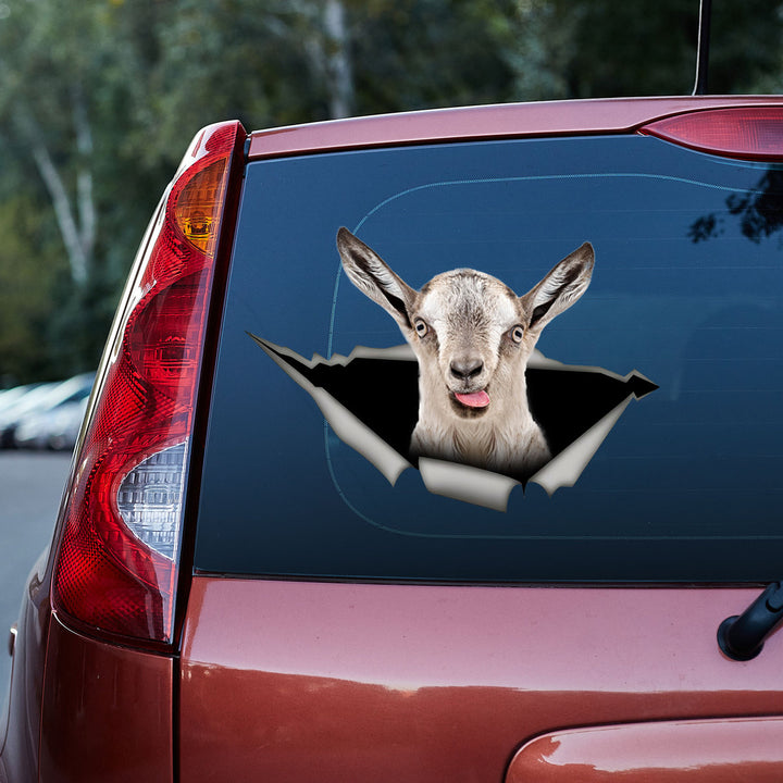 Funny Gray Goatling 3D Vinyl Car Decal Sticker