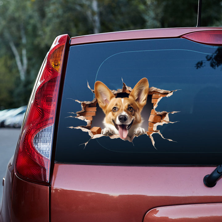 Funny Corgi Dog Vinyl Car Decal Sticker