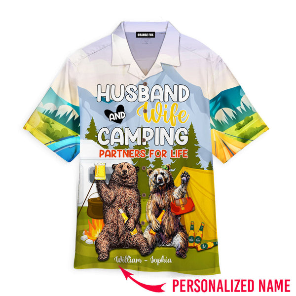 Camping Partners For Life Custom Name Hawaiian Shirt For Men & Women