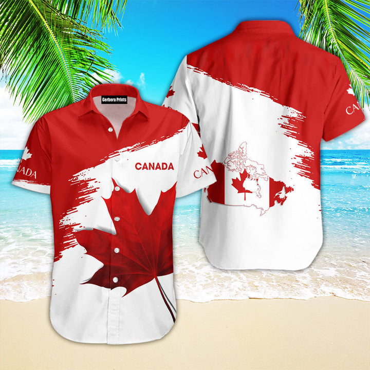 Canada Maple Leaf Tartan Red And White Aloha Hawaiian Shirts For Men & –  Gerbera Prints
