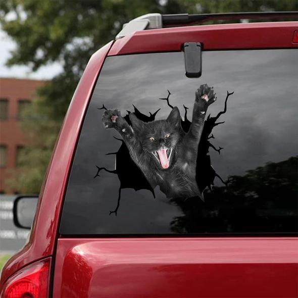 Cats Cracked Car Decal Sticker | Waterproof | PVC Vinyl | CCS1685
