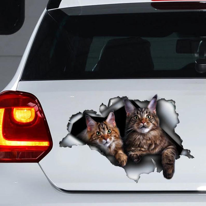 Cats Cracked Car Decal Sticker | Waterproof | PVC Vinyl | CCS2016