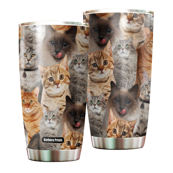 Cats Stainless Steel Tumbler Cup | Travel Mug | TC5241-20oz-Gerbera Prints.