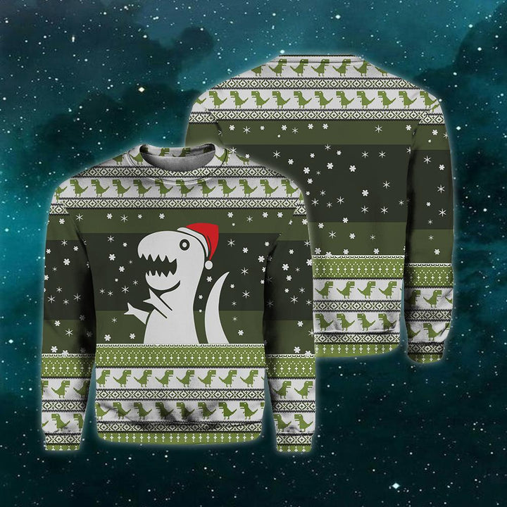 Christmas Dino Crewneck Sweatshirt For Men & Women