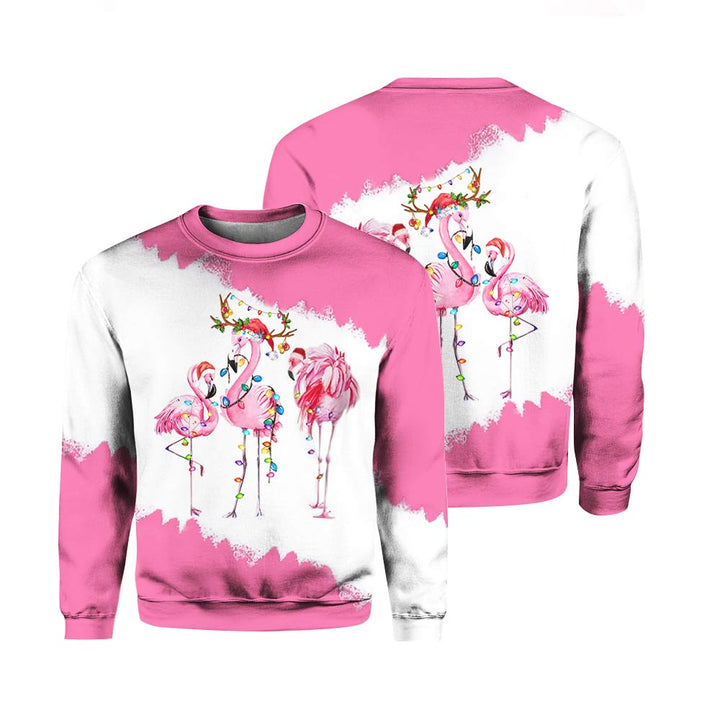 Christmas Flamingo Crewneck Sweatshirt For Men & Women