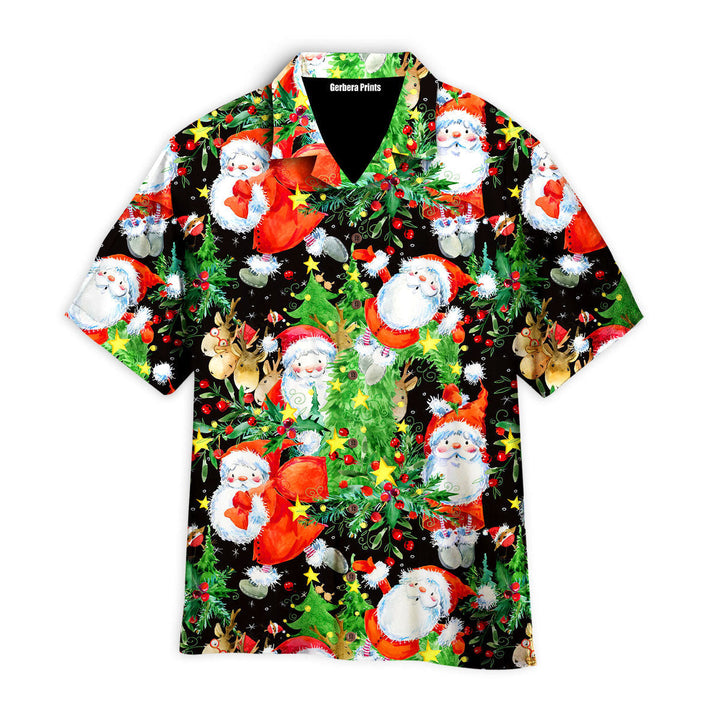 Christmas Santa Claus In Daily Life Pattern Aloha Hawaiian Shirts For Men & For Women | WT7493-Colorful-Gerbera Prints.