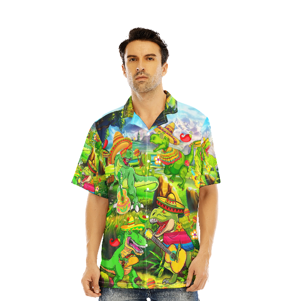 Cinco De Mayo T-Rex Dinosaur Aloha Hawaiian Shirts For Men & For Women WT2266