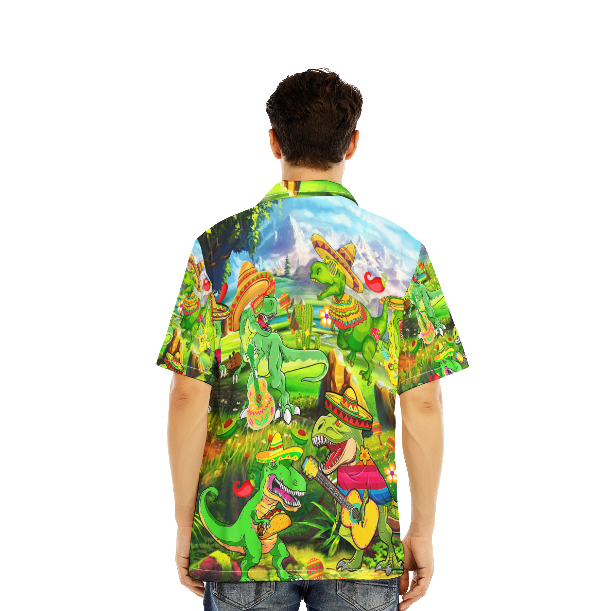 Cinco De Mayo T-Rex Dinosaur Aloha Hawaiian Shirts For Men & For Women WT2266