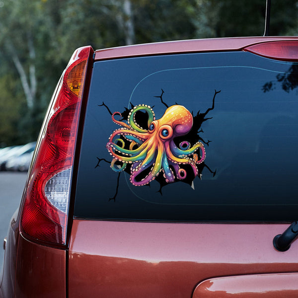 Colorful Octopus Rainbow 3D Vinyl Car Decal Stickers CS8150