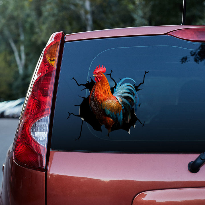 Colorful Rooster 3D Vinyl Car Decal Stickers CS8084