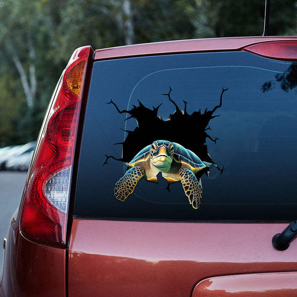 Colorful Sea Turtle 3D Vinyl Car Decal Stickers CS8164