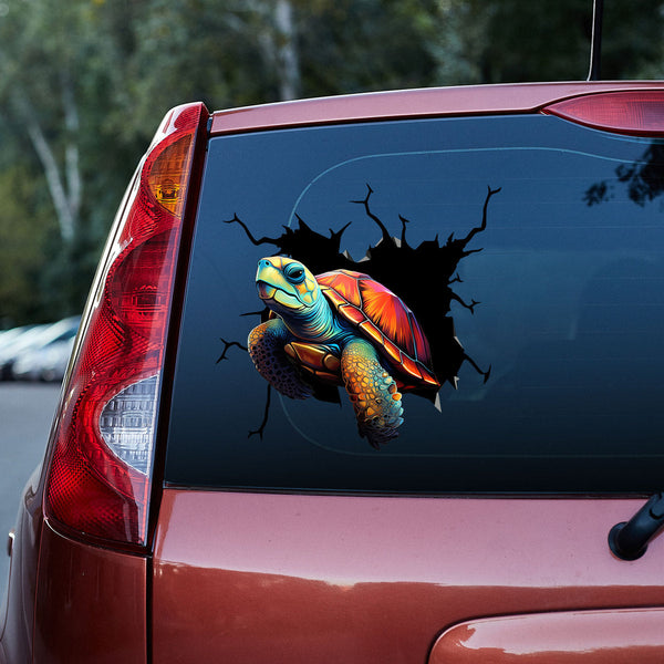 Colorful Sea Turtle 3D Vinyl Car Decal Stickers CS8165