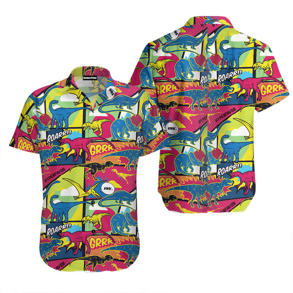 Comic Dinosaur Hawaiian Shirt