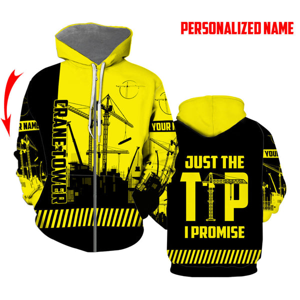 Crane Tower Custom Name Zip Up Hoodie For Men & Women