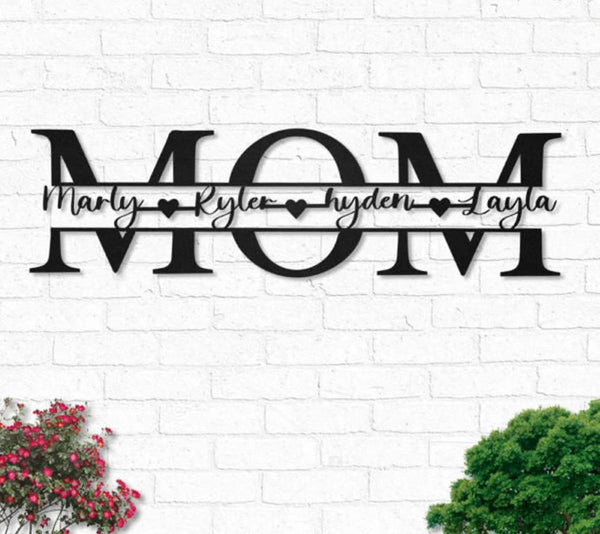Custom Name Mom Gift For Mother's Day Personalized Metal House Sign Personalized Metal House Sign Laser Cut Metal Sign