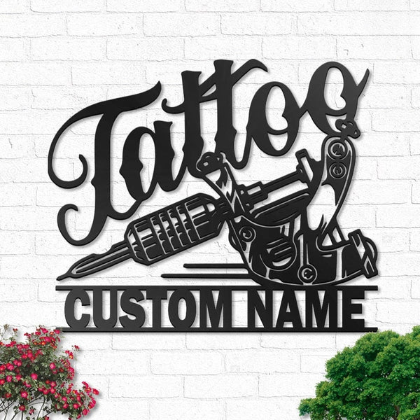 Custom Name Tattoo Artist Personalized Metal House Sign Laser Cut Metal Sign