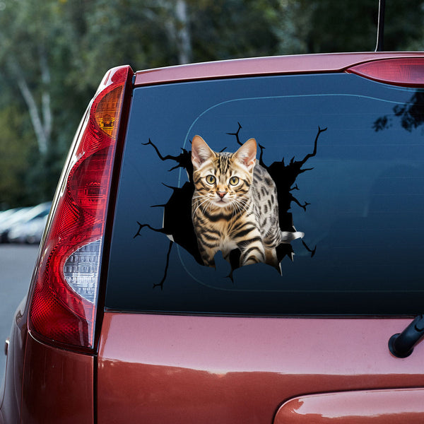Cute Bengal Cat 3D Vinyl Car Decal Stickers CS8054