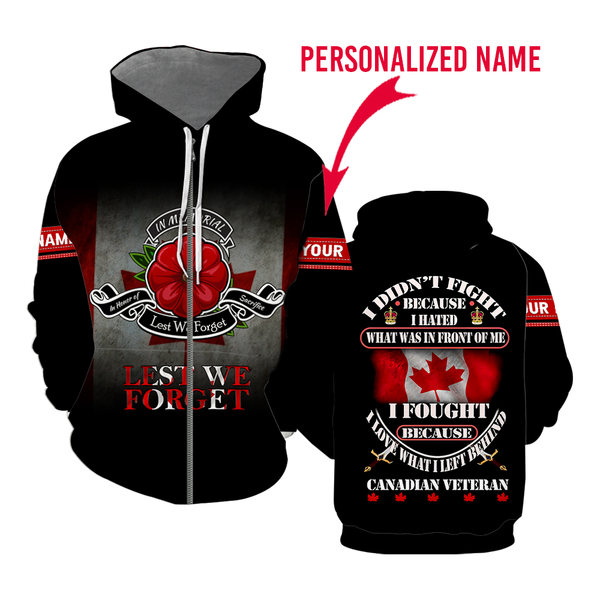 Day Remembrance Soldier Custom Name Zip Up Hoodie For Men & Women