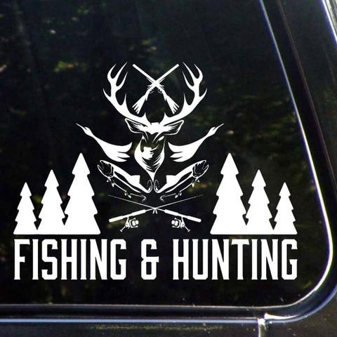 Deer Fishing Hunting Car Decal Sticker | Waterproof | PVC Vinyl | CS1262