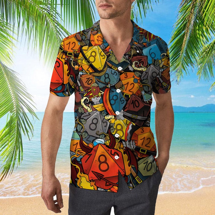 Dungeons & Dragons Dice World Luck Is In Small Things D&D Colourful Aloha Hawaiian Shirts For Men And For Women WT1602