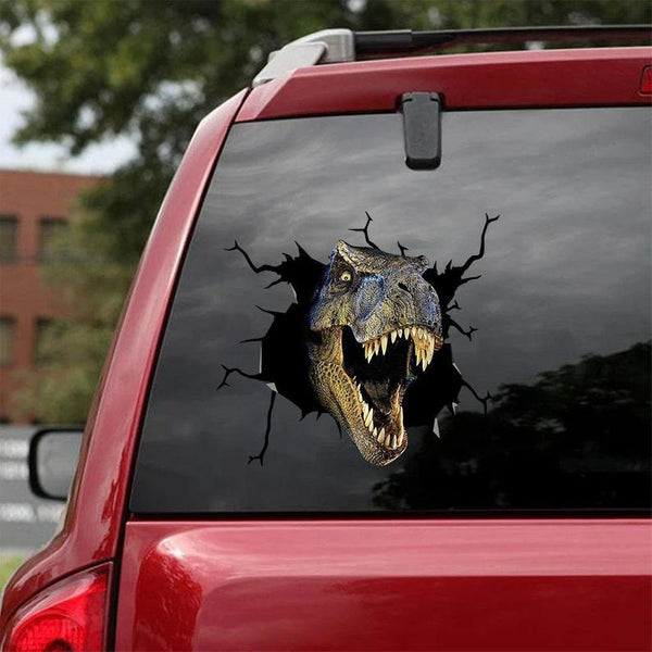 Dinosaur Cracked Car Decal Sticker | Waterproof | PVC Vinyl | CCS1654